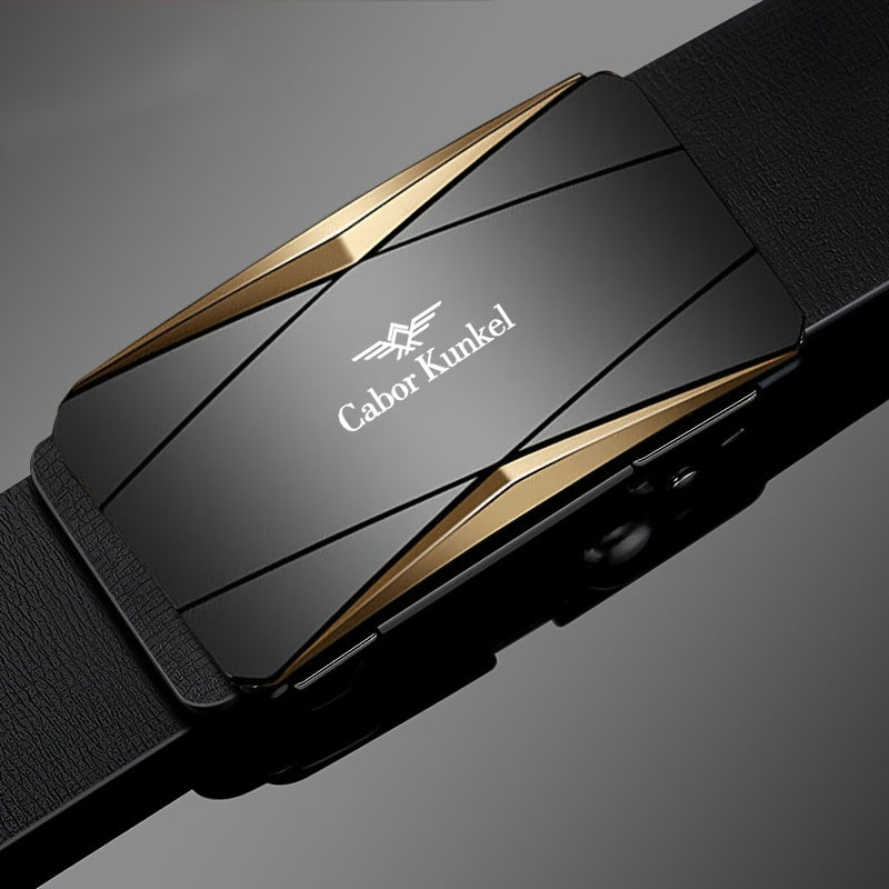 Men's Belt - 's Leather Automatic Buckle Genuine Cowhide No-Hole Ratchet Dress for - product detail view 6