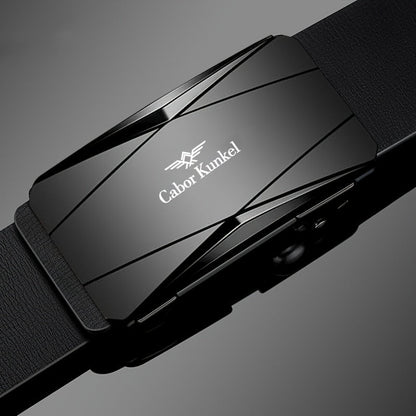 Men's Belt - 's Leather Automatic Buckle Genuine Cowhide No-Hole Ratchet Dress for - product detail view 7