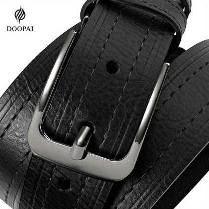 Men's Belt - 's Leather Gift Set 2 Pack Cowhide Pin Buckle Casual Vintage Jeans with - product detail view 11