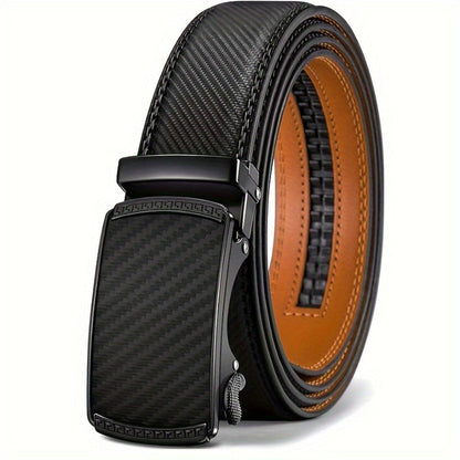 Men's Belt - 's Leather Ratchet Genuine Leather Automatic Buckle No-Hole Stepless - product detail view 14
