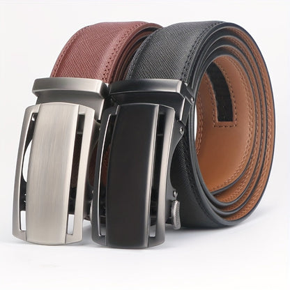 Men's Belt - 's Leather Ratchet Genuine Leather Automatic Buckle No-Hole Stepless - product detail view 28