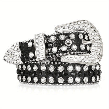 Women's Belt - 's Rhinestone Polka Dot PU Leather Shiny Alloy Buckle Glam Street Style - product detail view 3