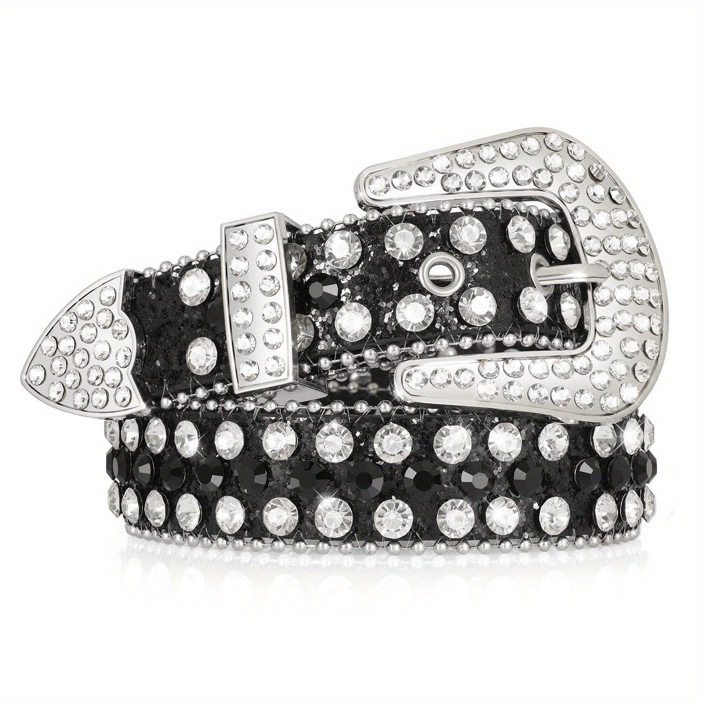 Women's Belt - 's Rhinestone Polka Dot PU Leather Shiny Alloy Buckle Glam Street Style - product detail view 15