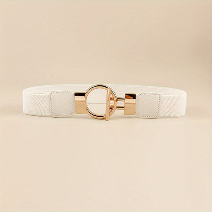 Women's Belt - 's Wide Waist Set 3 Pack Elastic Round Buckle Solid Color Waistband Cinch - product detail view 12