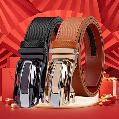 Men's Belt - Sliding Ratchet for 2 Pack 1-3/8" Leather Adjustable No-Hole Set, Dress & - product detail view 17