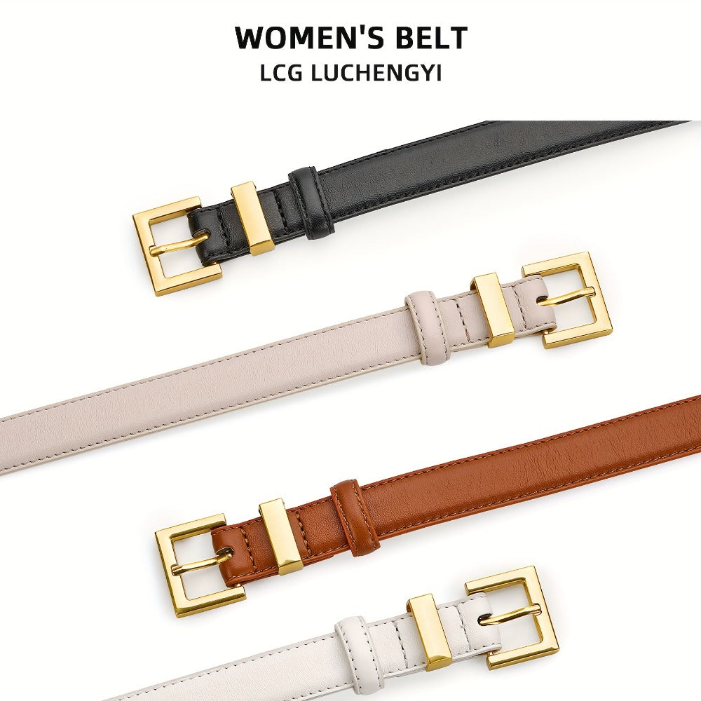Women's Belt - Square Buckle Set 2pcs for | Gold Square Buckle Waist for Jeans Dresses - product detail view 8