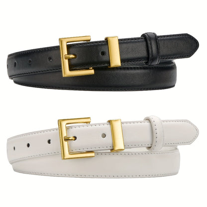 Women's Belt - Square Buckle Set 2pcs for | Gold Square Buckle Waist for Jeans Dresses - product detail view 10