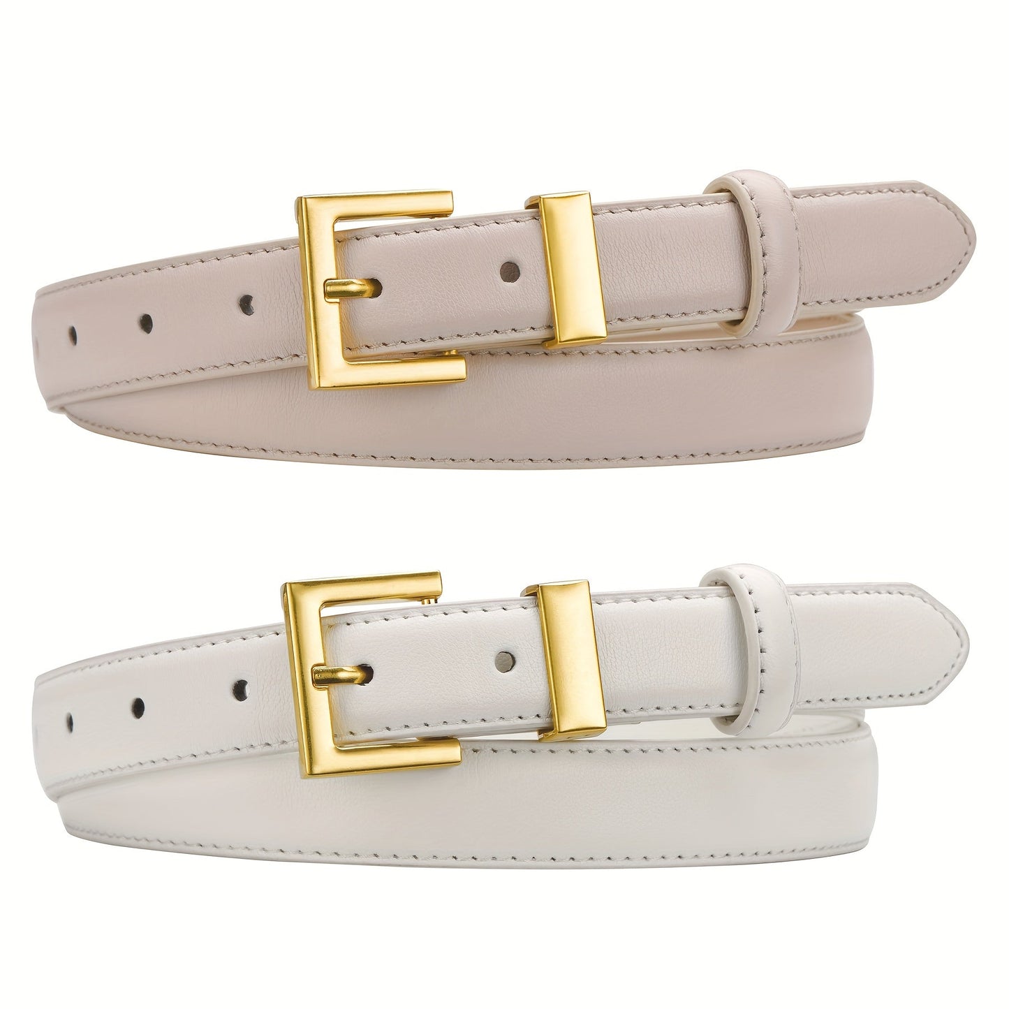 Women's Belt - Square Buckle Set 2pcs for | Gold Square Buckle Waist for Jeans Dresses - product detail view 17