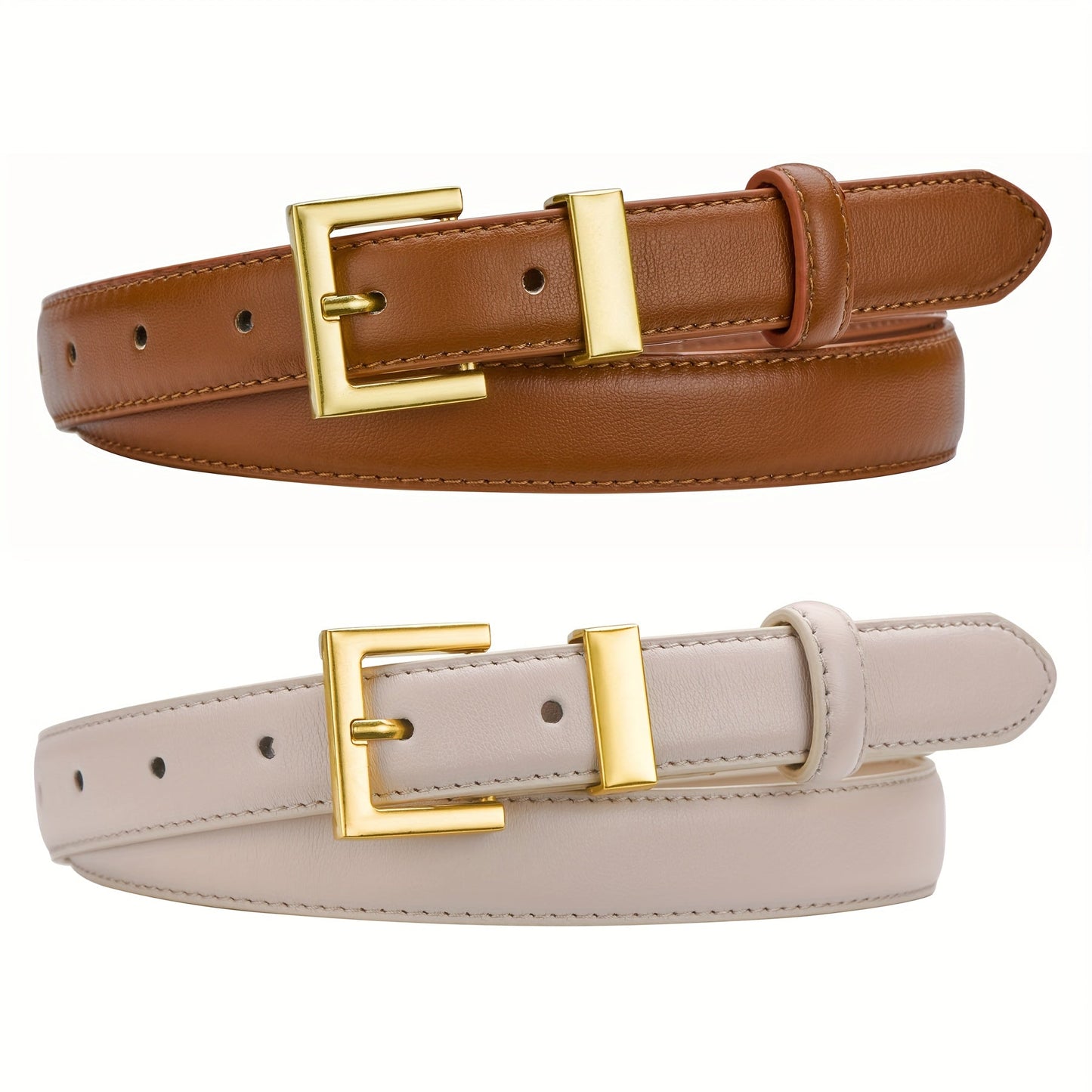 Women's Belt - Square Buckle Set 2pcs for | Gold Square Buckle Waist for Jeans Dresses - product detail view 22