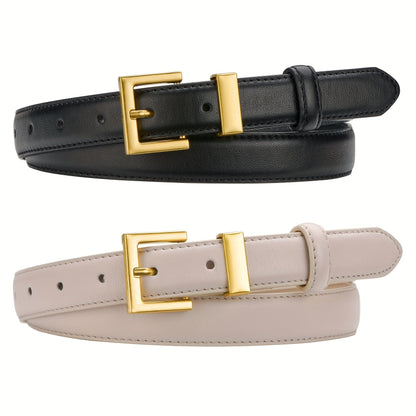 Women's Belt - Square Buckle Set 2pcs for | Gold Square Buckle Waist for Jeans Dresses - product detail view 24