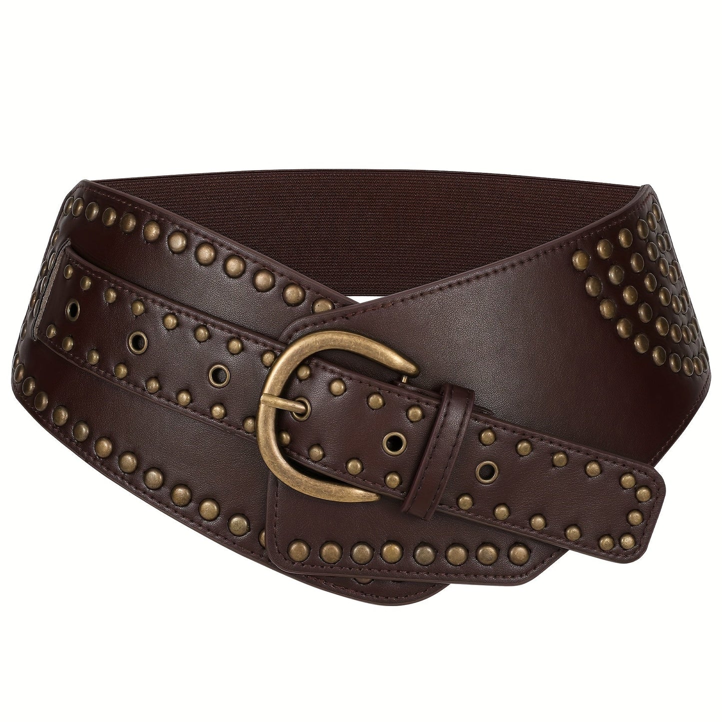 Women's Belt - Vintage Wide for - Elastic Waistband with Alloy Buckle, Retro Style Wide - product detail view 18