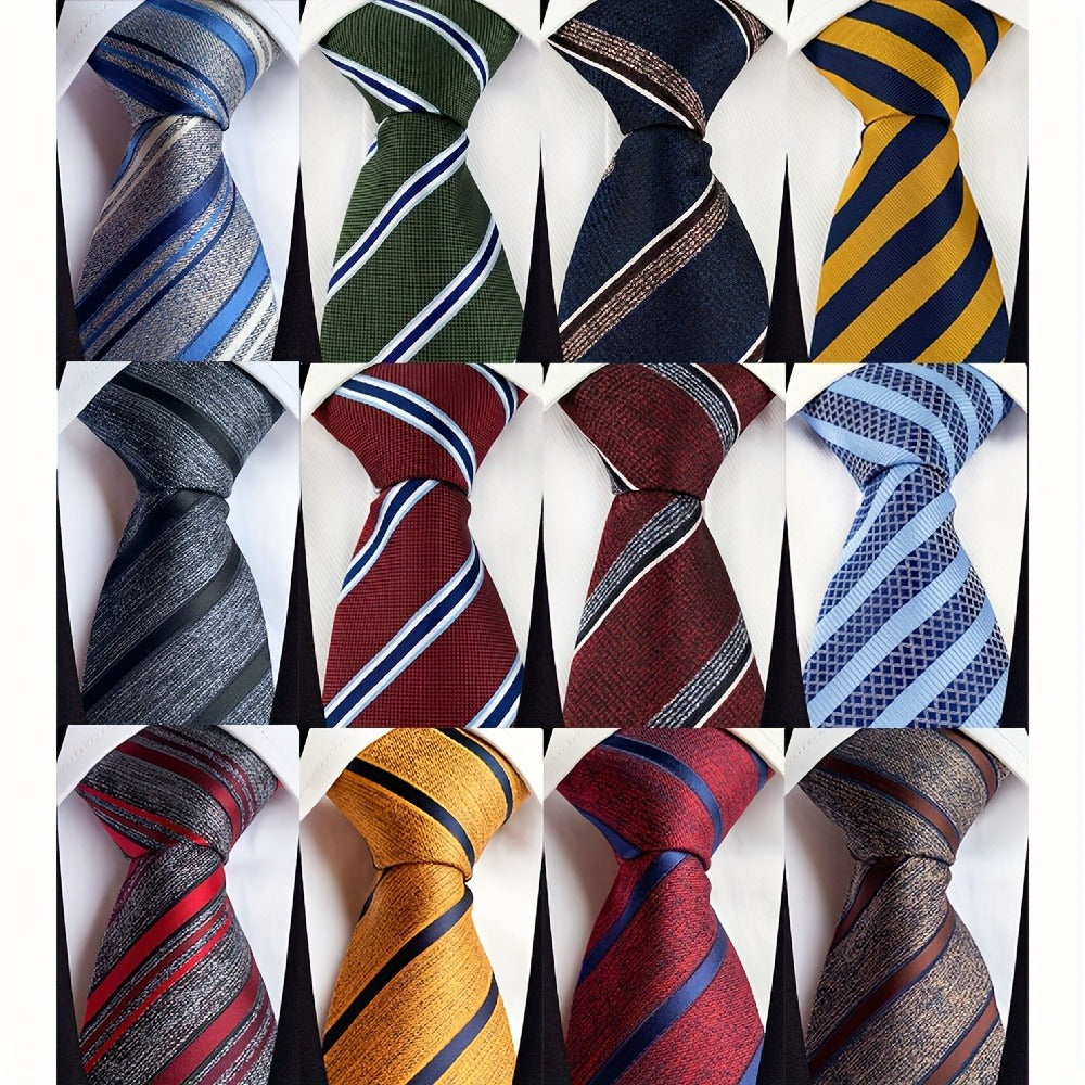 Men's Necktie - 12 Pack Jacquard Woven 100% Polyester 1200-Stitch Formal Ties - 57 Inch - product detail view 5
