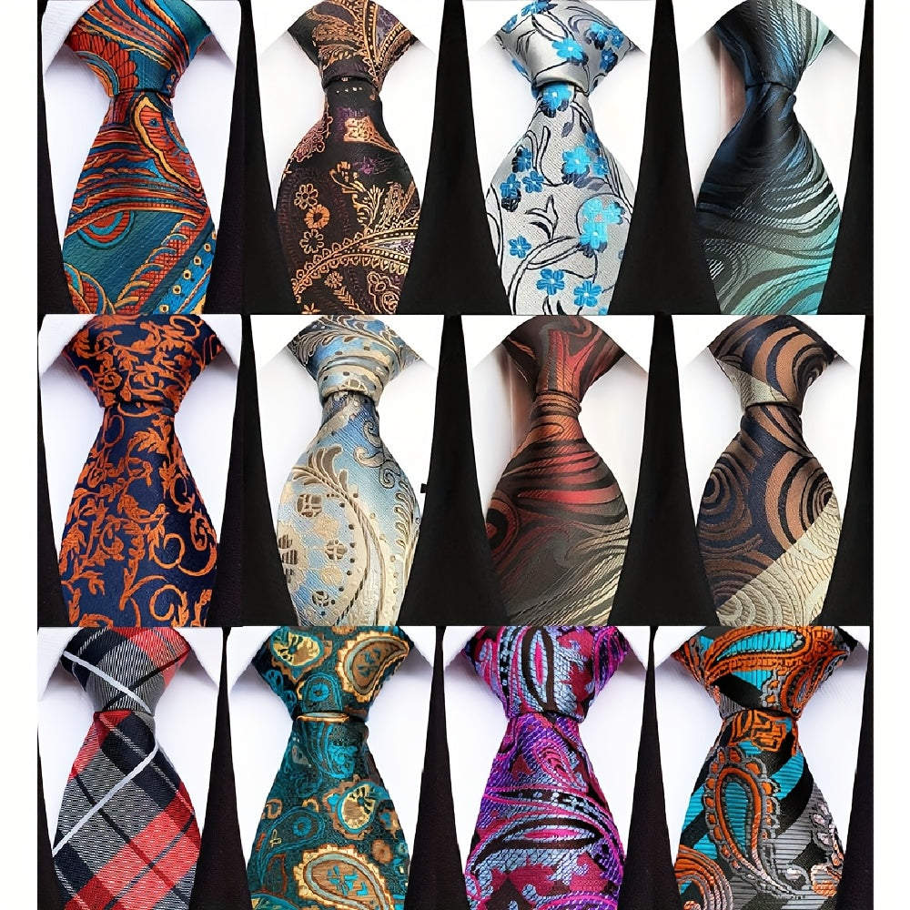Men's Necktie - 12 Pack Jacquard Woven 100% Polyester 1200-Stitch Formal Ties - 57 Inch - product detail view 7