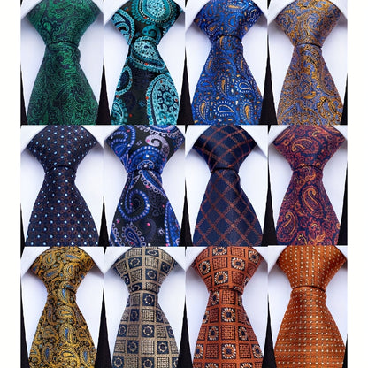 Men's Necktie - 12 Pack Jacquard Woven 100% Polyester 1200-Stitch Formal Ties - 57 Inch - product detail view 8