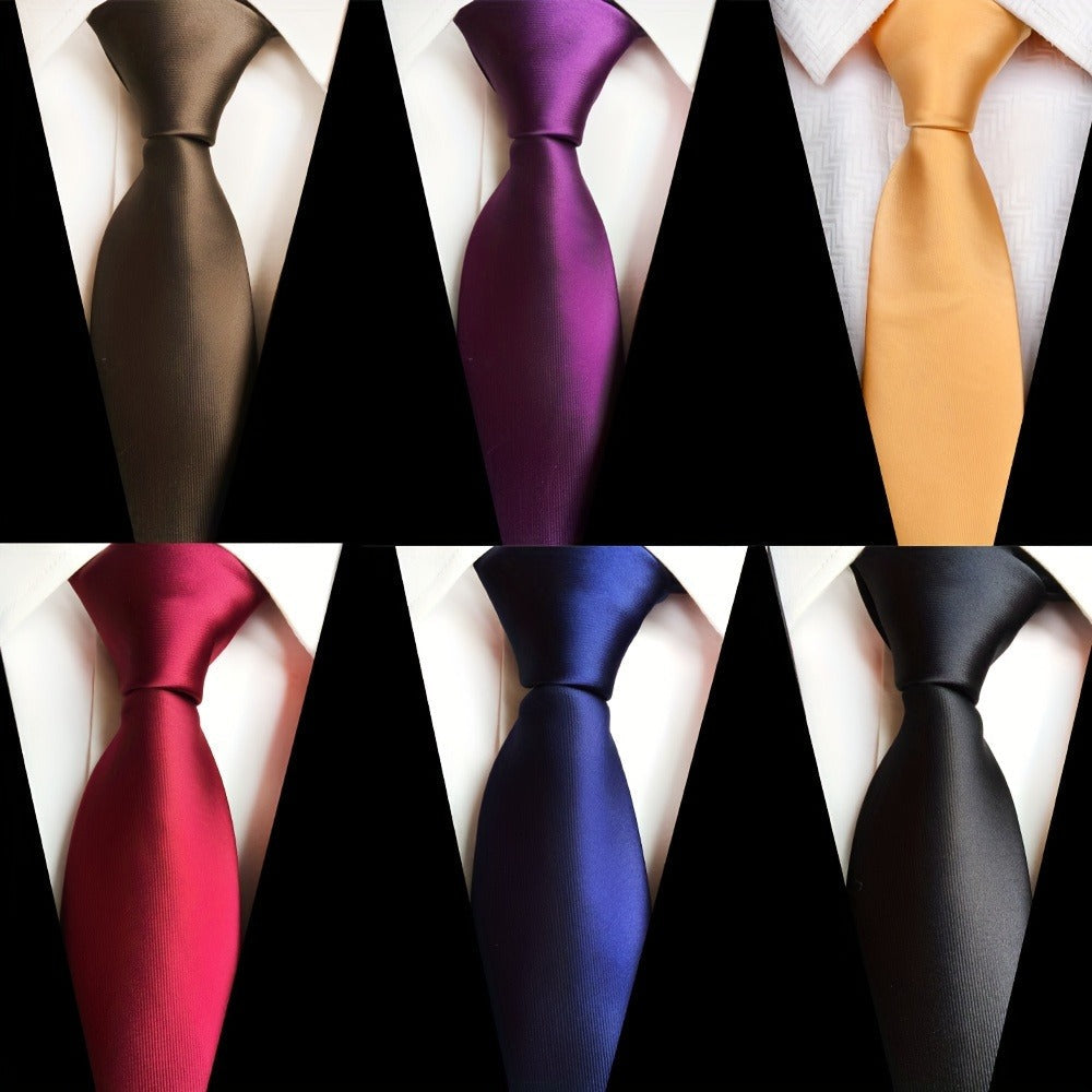 Men's Necktie - 6 Pack Jacquard Woven 100% Polyester Classic Formal Ties - 57 Inch Length - product detail view 5