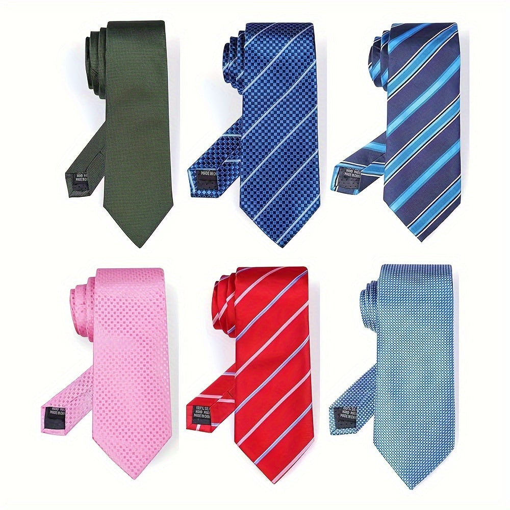 Men's Necktie - 6 Pack Jacquard Woven 100% Polyester Classic Formal Ties - 57 Inch Length - product detail view 26