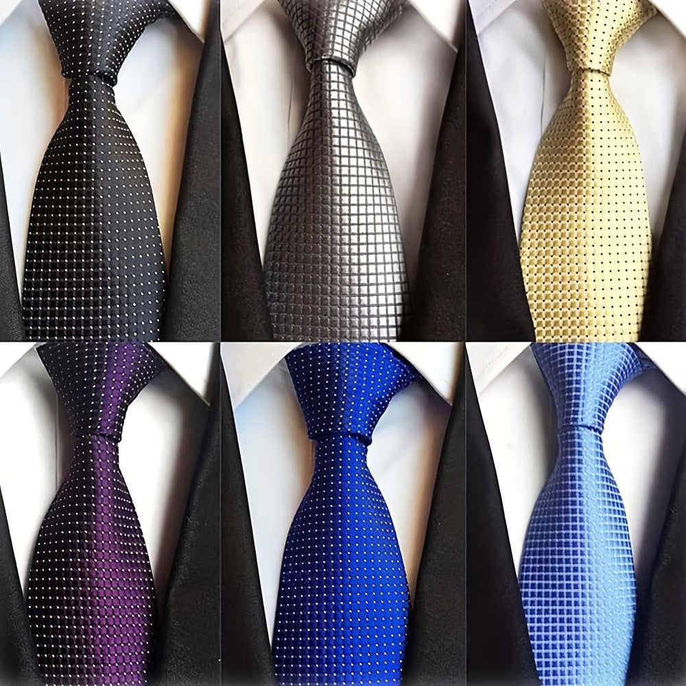Men's Necktie - 6 Pack Jacquard Woven 100% Polyester Classic Formal Ties - 57 Inch Length - product detail view 27