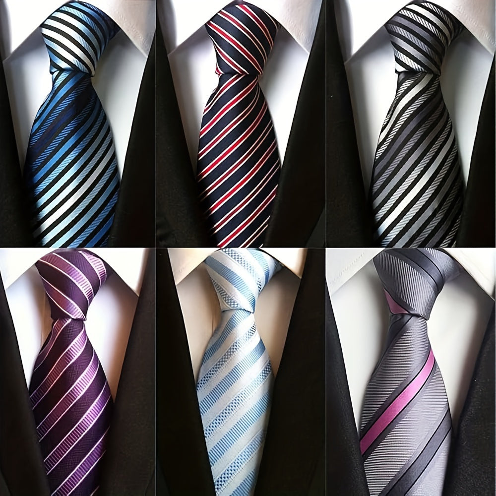 Men's Necktie - 6 Pack Jacquard Woven 100% Polyester Classic Formal Ties - 57 Inch Length - product detail view 29
