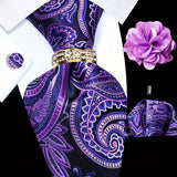 Purple Paisley Tie Set -190+11