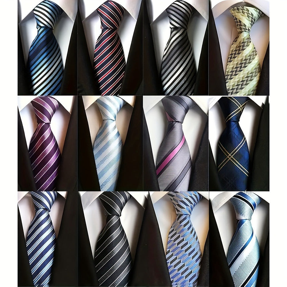 Men's Necktie - 's Ties Set 12 Pack - Classic Jacquard Woven Tie Lot for Business Formal - product detail view 6