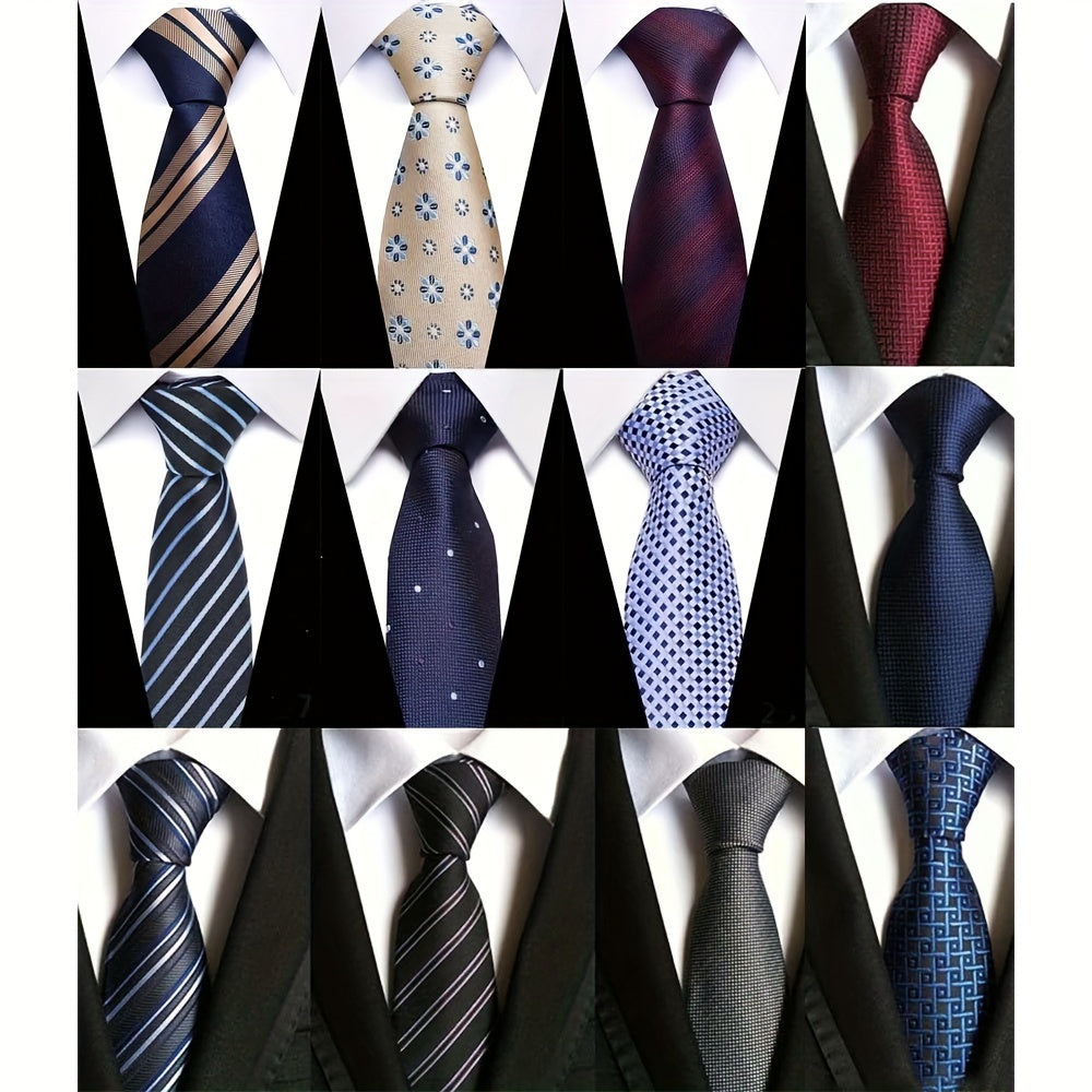 Men's Necktie - 's Ties Set 12 Pack - Classic Jacquard Woven Tie Lot for Business Formal - product detail view 10