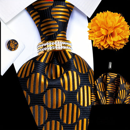 Men's Necktie - 's Wedding Set 5pcs - Matching Tie Pocket Square Cufflinks Tie Ring & - product detail view 20