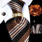 Brown Striped Tie Set -102+8