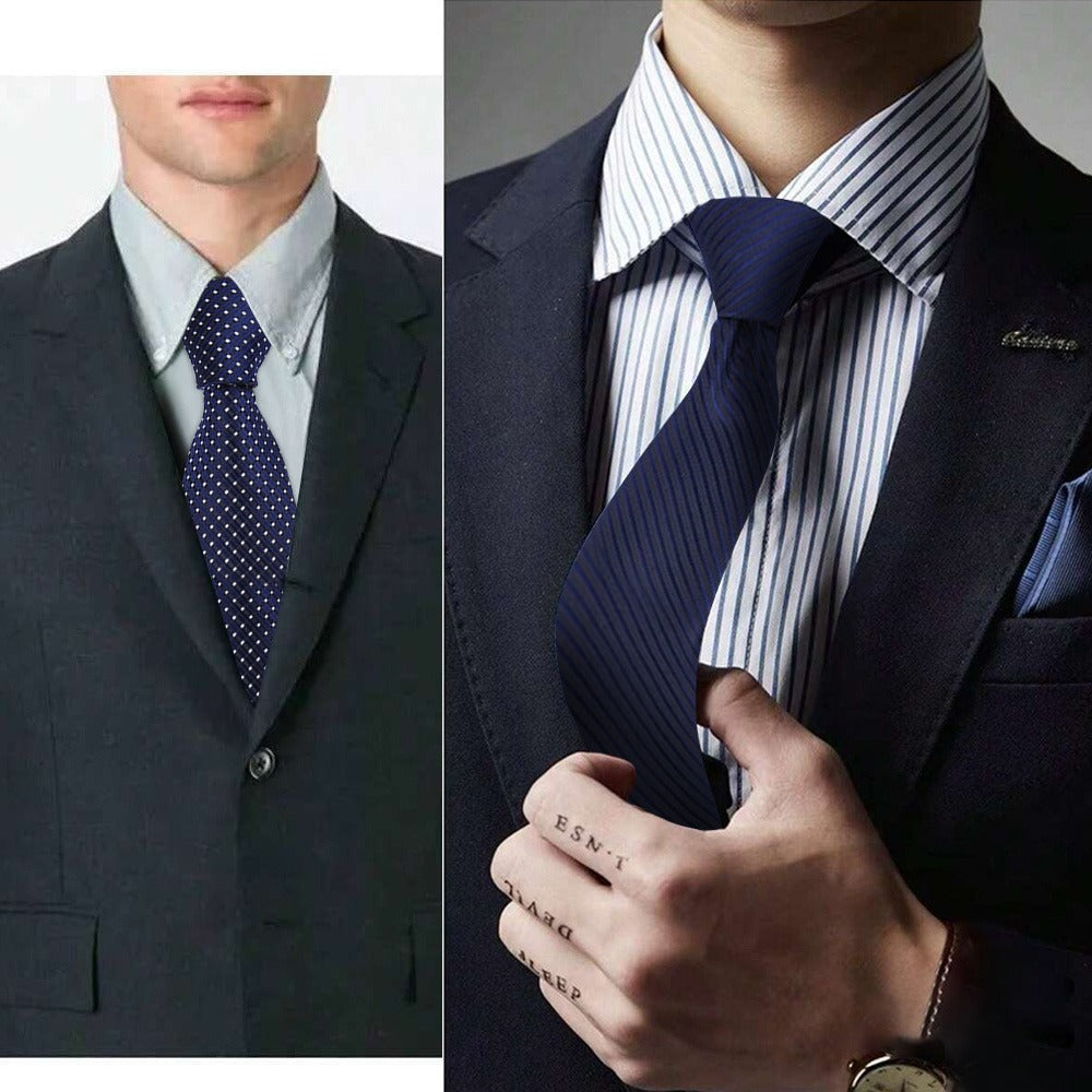 Men's Necktie - Tie Gift Box Set for 5 Piece Pocket Square Cufflinks Tie Clip | Elegant - product detail view 14