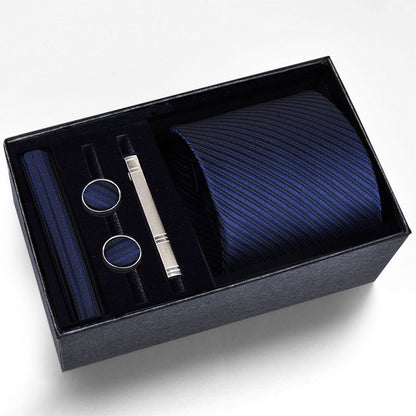 Men's Necktie - Tie Gift Box Set for 5 Piece Pocket Square Cufflinks Tie Clip | Elegant - product detail view 20