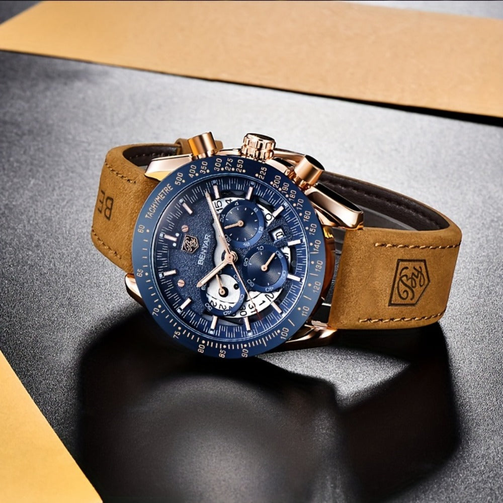 Men's Quartz Watch - BENYAR Luminous Chronograph Analog Big Face Business Sport Casual Fashion - product detail view 17