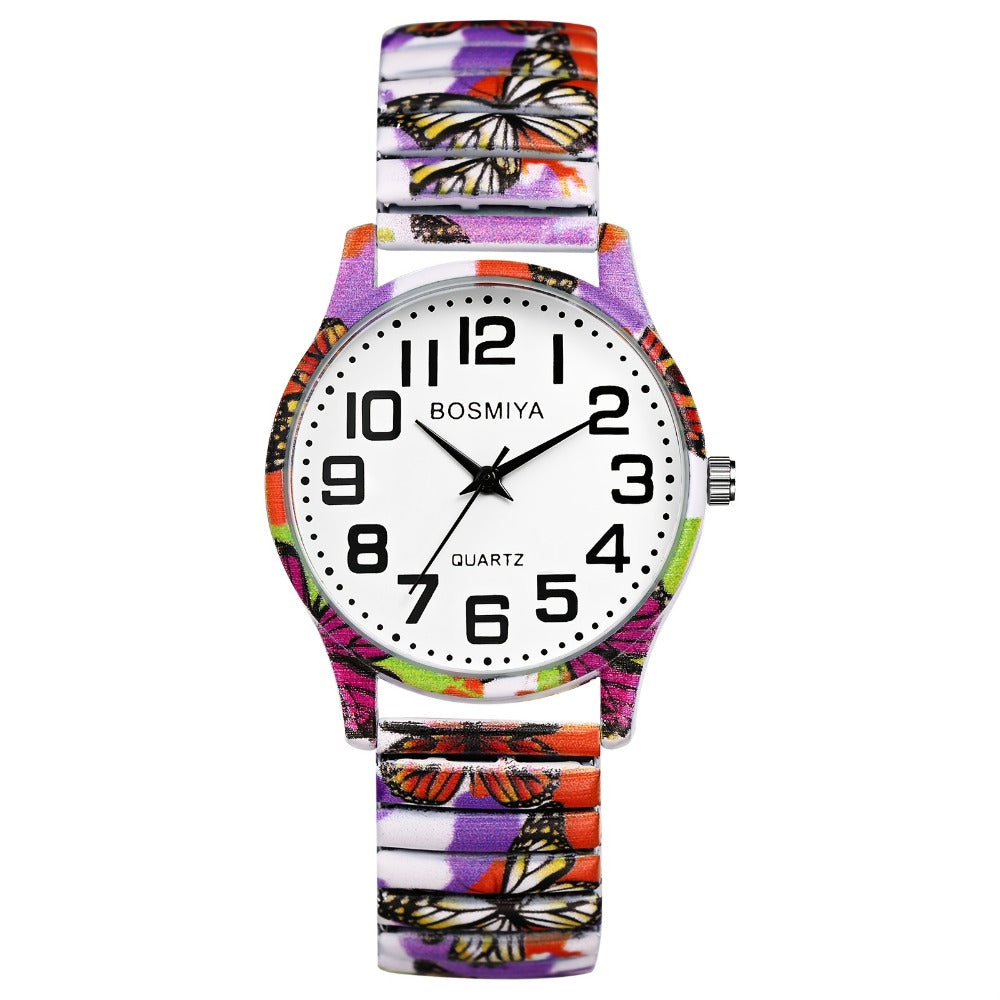 Women's Quartz Watch - Boho for Elastic Stretch Strap Analog Wristwatch - Large Arabic Numeral - product detail view 9