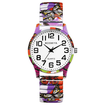 Women's Quartz Watch - Boho for Elastic Stretch Strap Analog Wristwatch - Large Arabic Numeral - product detail view 9