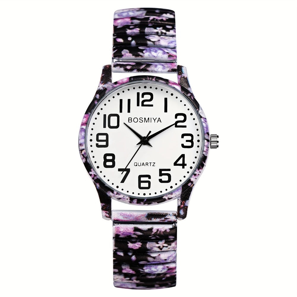 Women's Quartz Watch - Boho for Elastic Stretch Strap Analog Wristwatch - Large Arabic Numeral - product detail view 11