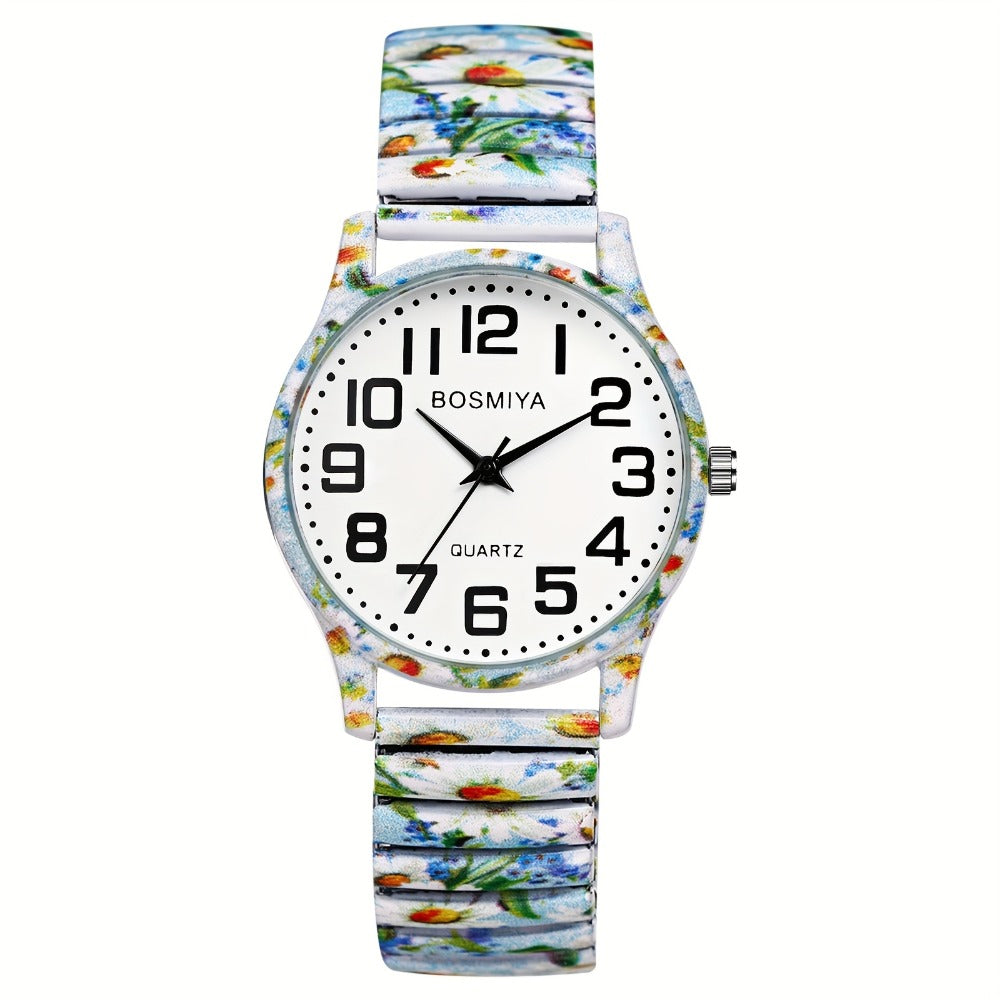 Women's Quartz Watch - Boho for Elastic Stretch Strap Analog Wristwatch - Large Arabic Numeral - product detail view 15