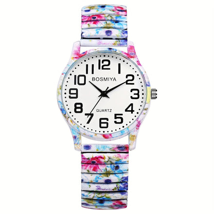Women's Quartz Watch - Boho for Elastic Stretch Strap Analog Wristwatch - Large Arabic Numeral - product detail view 26