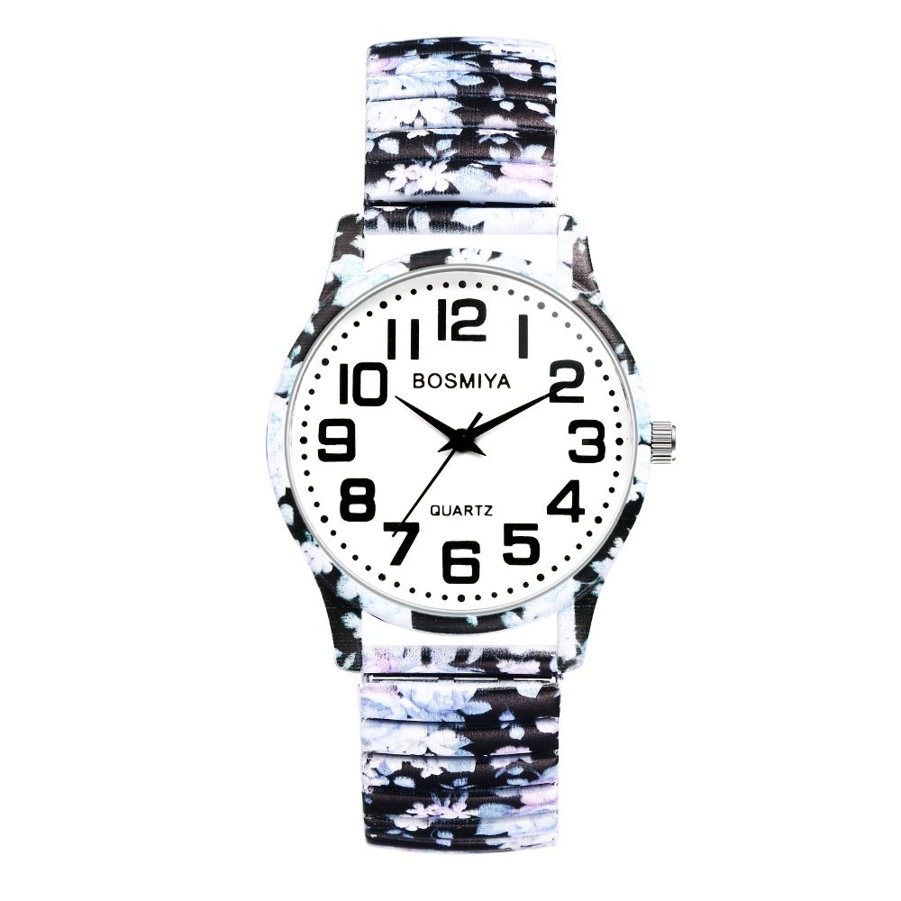 Women's Quartz Watch - Boho for Stretch Stainless Steel Strap, Large Arabic Numeral Dial - product detail view 23