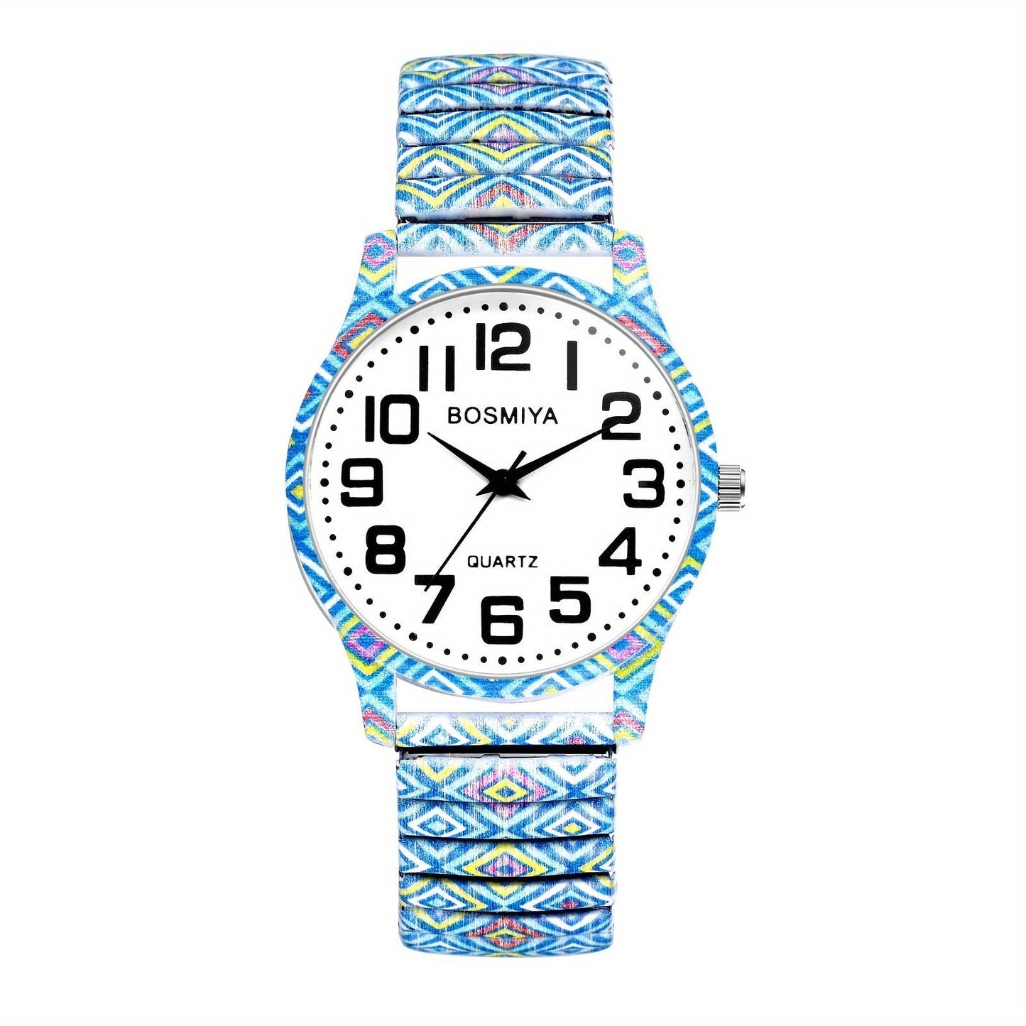 Women's Quartz Watch - Boho for Stretch Stainless Steel Strap, Large Arabic Numeral Dial - product detail view 31