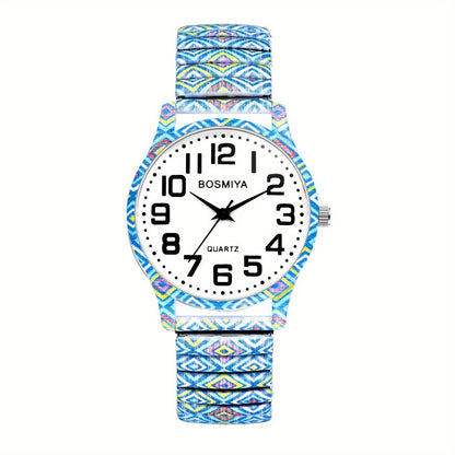 Women's Quartz Watch - Boho for Stretch Stainless Steel Strap, Large Arabic Numeral Dial - product detail view 31