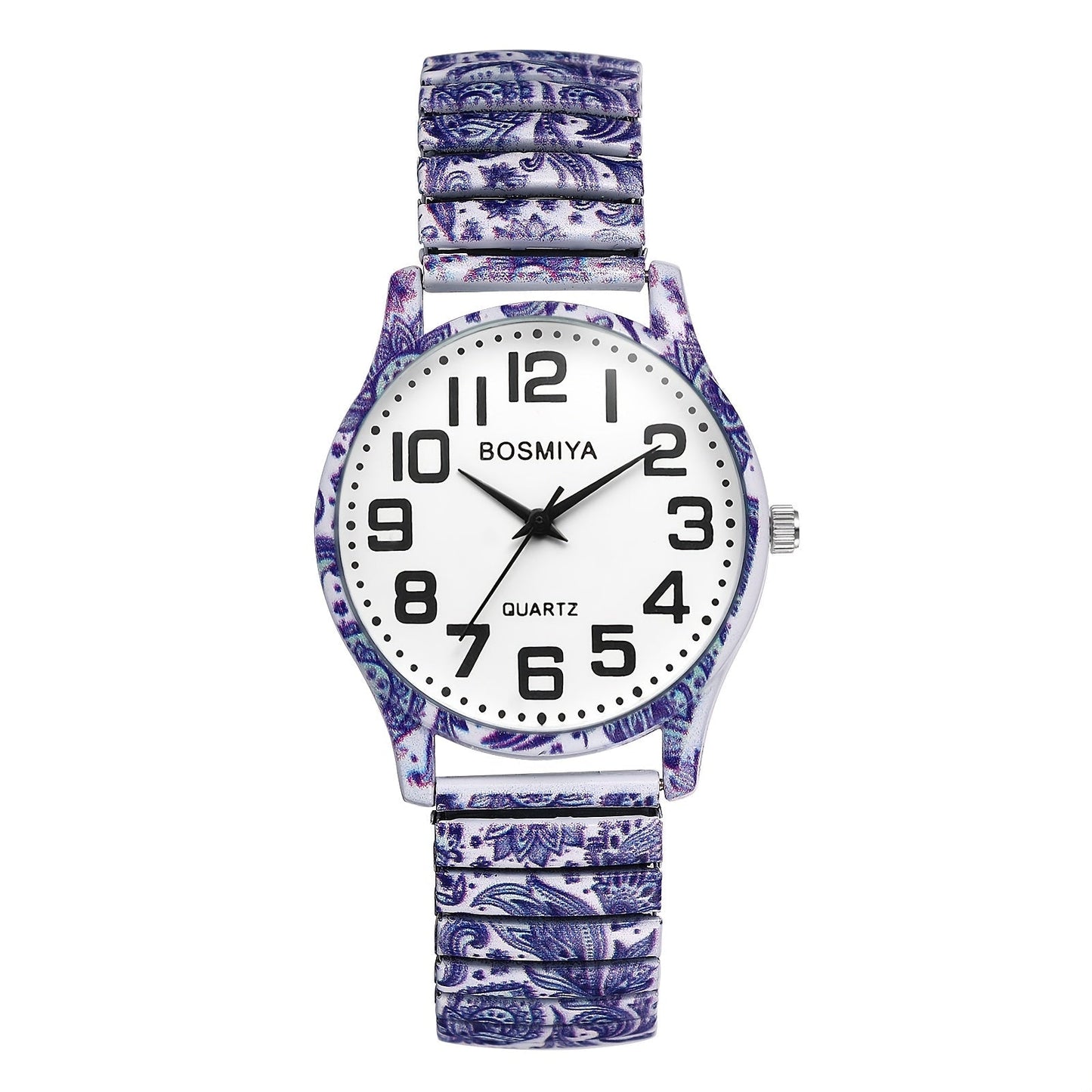 Women's Quartz Watch - Boho for Stretch Stainless Steel Strap, Large Arabic Numeral Dial - product detail view 32