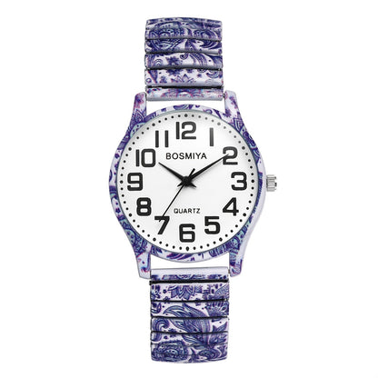 Women's Quartz Watch - Boho for Stretch Stainless Steel Strap, Large Arabic Numeral Dial - product detail view 32
