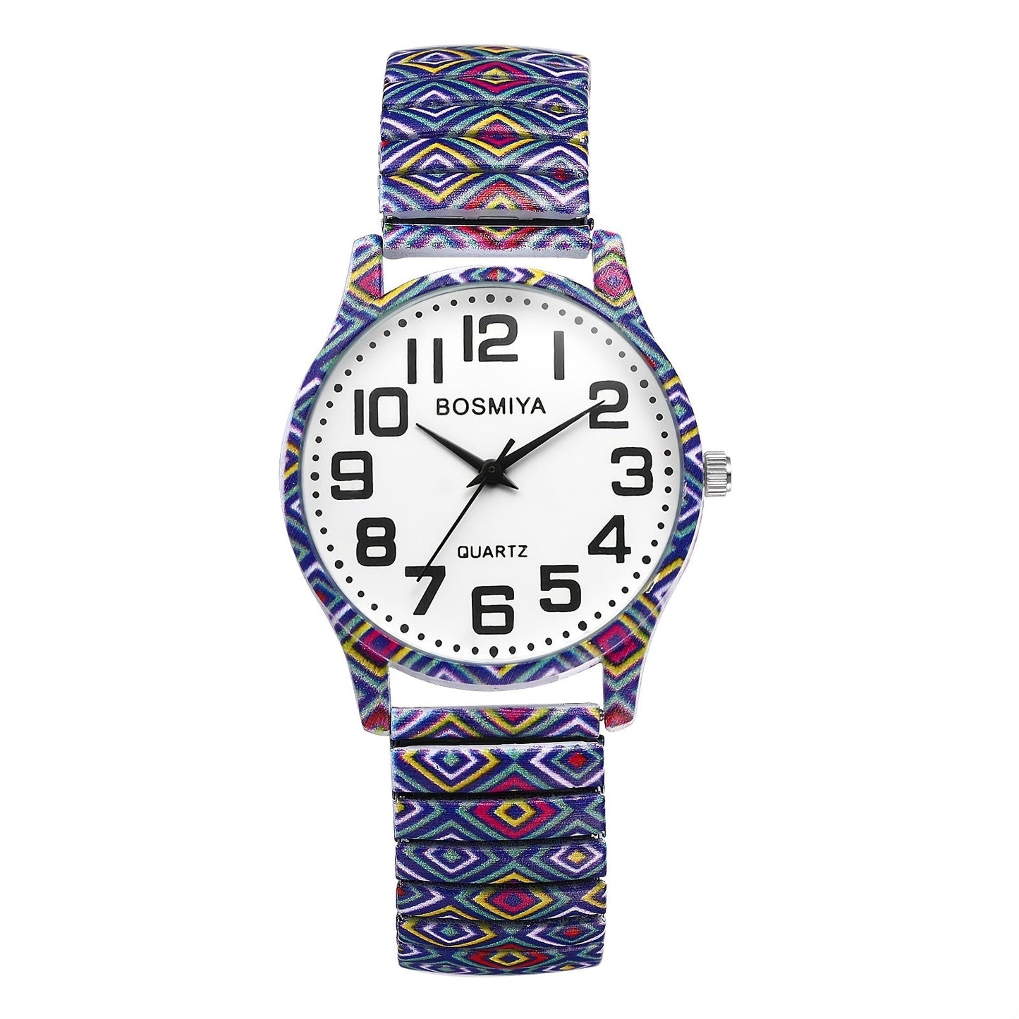 Women's Quartz Watch - Boho for Stretch Stainless Steel Strap, Large Arabic Numeral Dial - product detail view 38