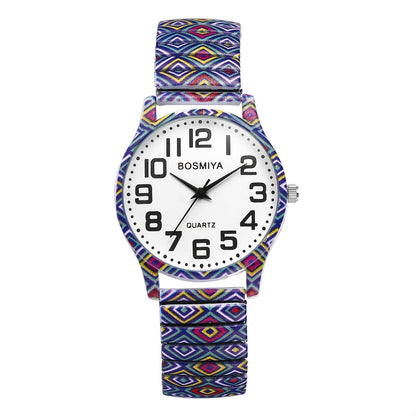 Women's Quartz Watch - Boho for Stretch Stainless Steel Strap, Large Arabic Numeral Dial - product detail view 38