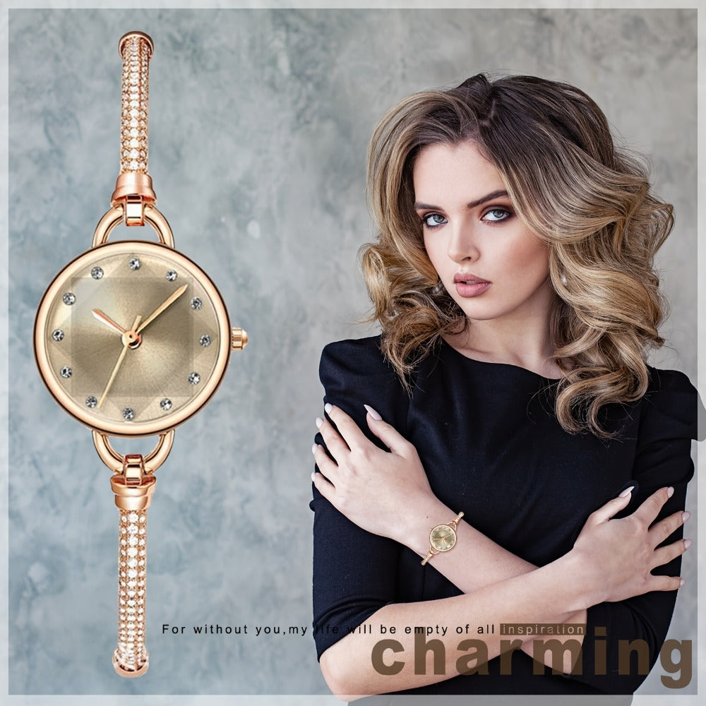 Women's Quartz Watch - Bracelet for Hexagonal Case Stainless Steel Analog Dress Wristwatch Petite - product detail view 7