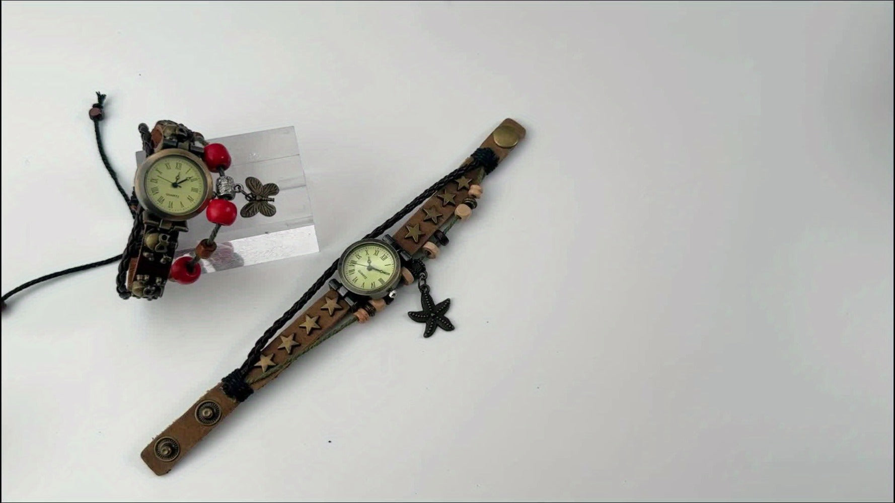 Women's Quartz Watch - Bracelet Vintage Ethnic Analog Faux Leather Cord Multi-Layer Wrap with - product detail view 17