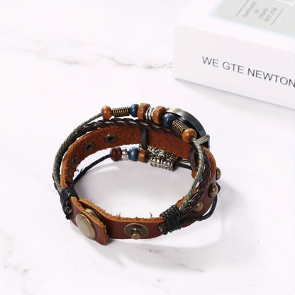 Women's Quartz Watch - Bracelet Vintage Ethnic Analog Faux Leather Cord Multi-Layer Wrap with - product detail view 20