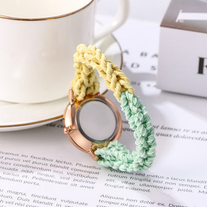 Women's Quartz Watch - Braided Cord for Girls Boho Colorful Gradient Friendship Bracelet - product detail view 9