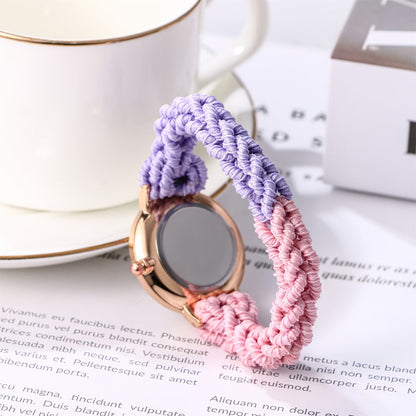 Women's Quartz Watch - Braided Cord for Girls Boho Colorful Gradient Friendship Bracelet - product detail view 11