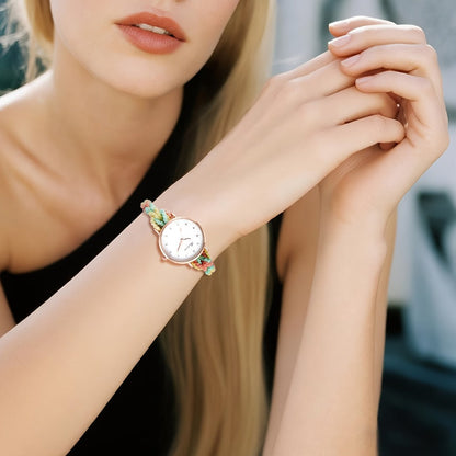 Women's Quartz Watch - Braided Cord for Girls Boho Colorful Gradient Friendship Bracelet - product detail view 13