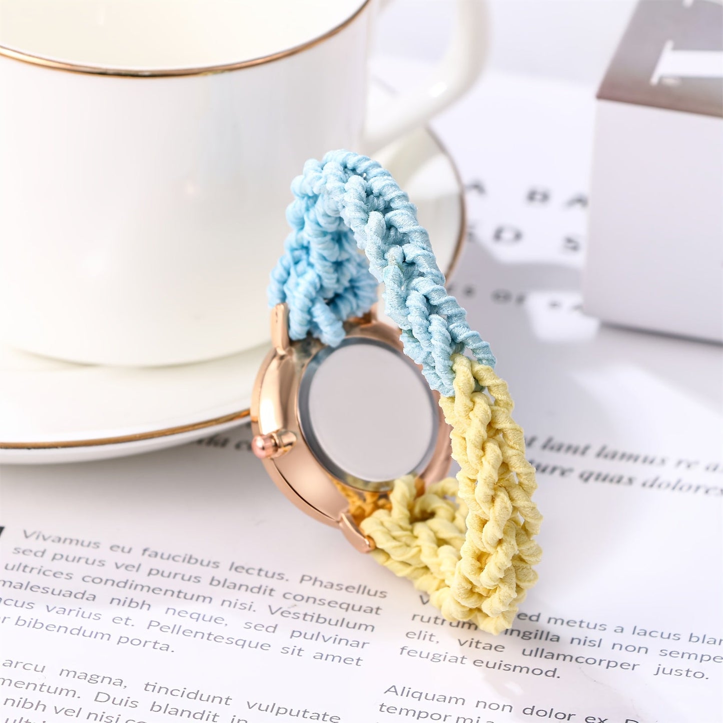 Women's Quartz Watch - Braided Cord for Girls Boho Colorful Gradient Friendship Bracelet - product detail view 20