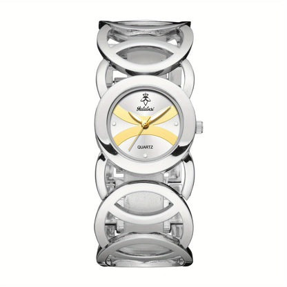 Women's Quartz Watch - Butterfly Rhinestone 's Gold Silver Tone Glowing Dial Elegant Fashion - product detail view 15